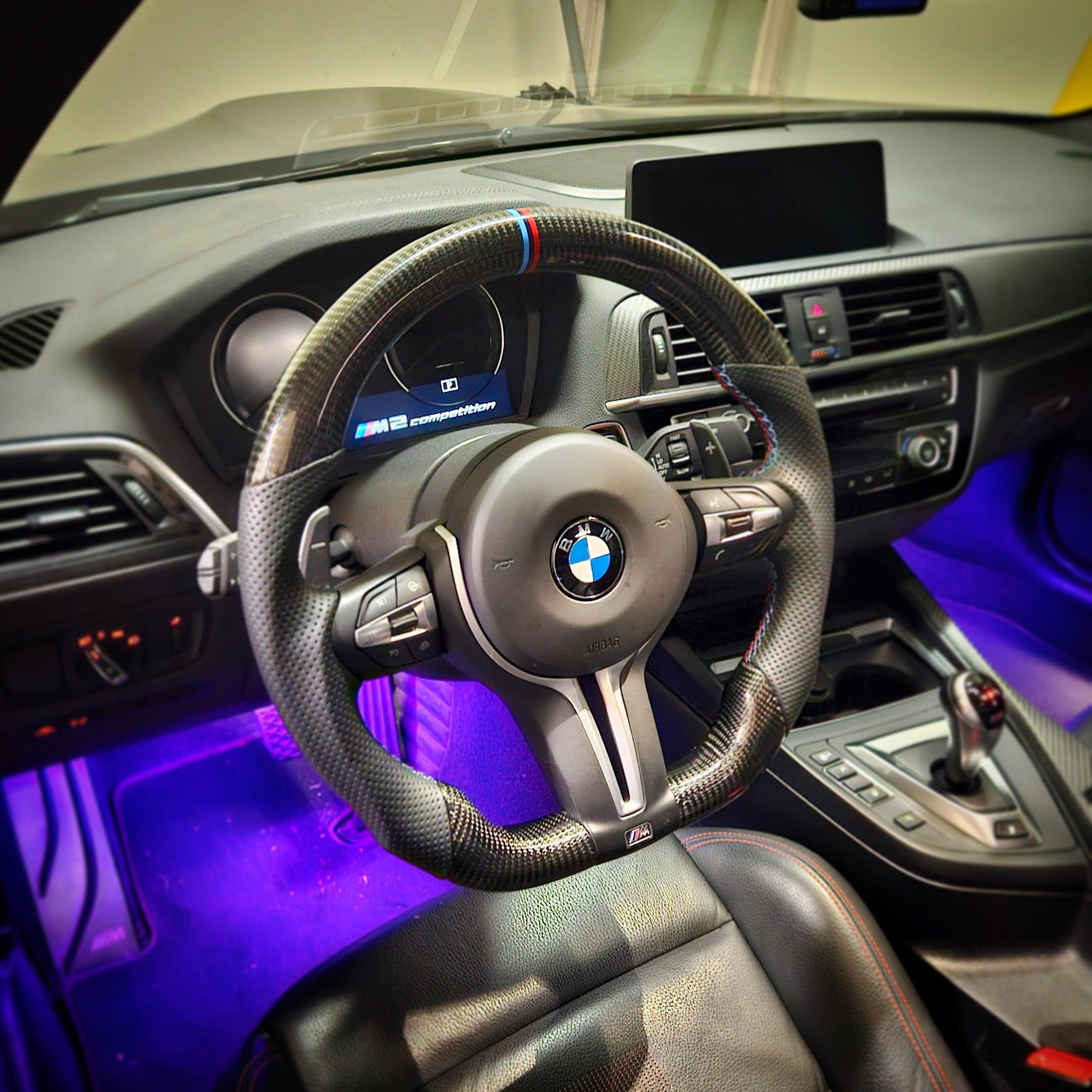 Bmw F series carbon fiber leather steering wheel