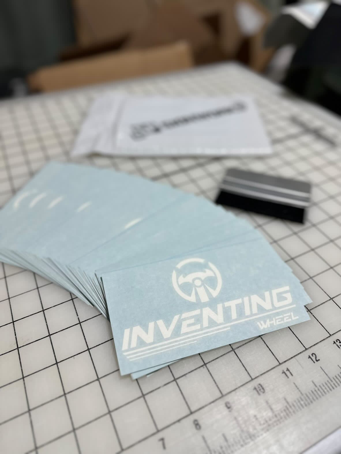 Inventing wheel window decal